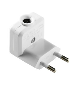 Clavija Trasmueble Bipolar Acodada 10A 250V IP20 Blanca FAMATEL
