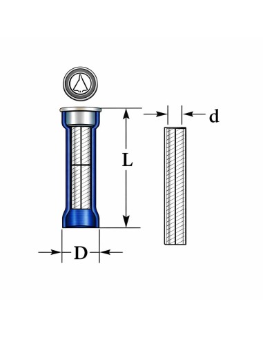Conector Tope Termorretráctil Aislado Azul 1,5-2,5mm² 100 Uds