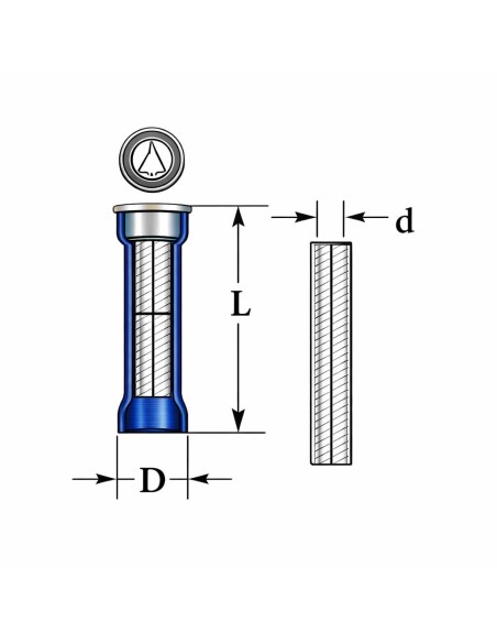 Conector Tope Termorretráctil Aislado Azul 1,5-2,5mm² 100 Uds