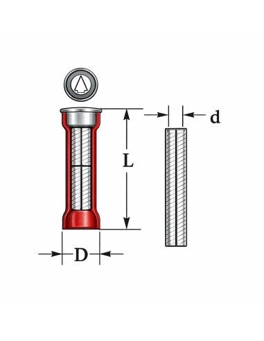 Conector Tope Termorretráctil Aislado Rojo 100 Uds 0,5-1,5mm²