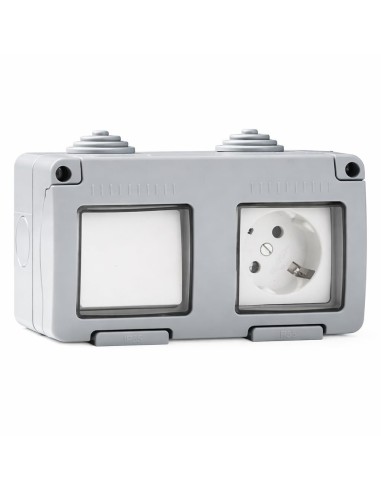Conmutador Base Enchufe Exterior IP55 16A 250V Infantil