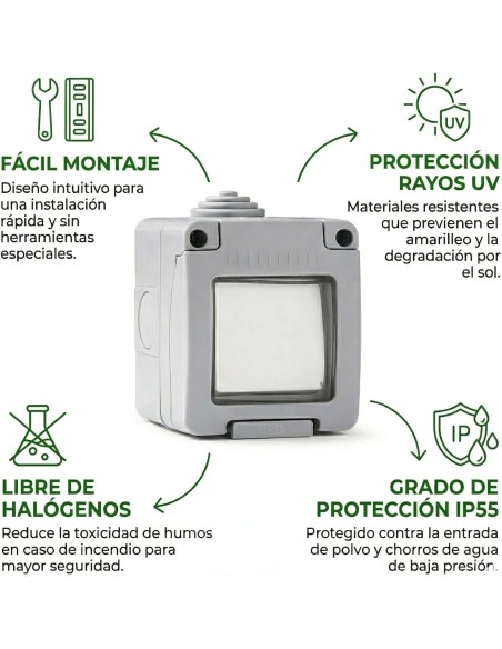 Conmutador Estanco Luminoso IP55 10A 250V Infantil FAMATEL