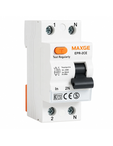 Interruptor Diferencial 2P 25A 30mA 230V Clase AC 6kA MAXGE