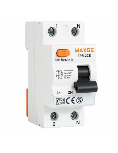 Diferencial Residencial 2 Polos 40A 30mA 230V Clase AC 6kA MAXGE