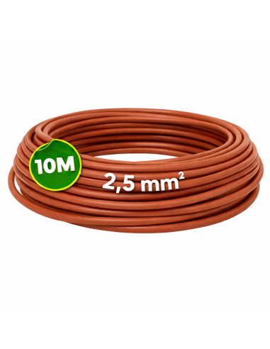 Cable Flexible 2,5mm² H07Z1-K Marrón ABS 10 Metros