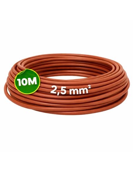 Cable Flexible 2,5mm² H07Z1-K Marrón ABS 10 Metros