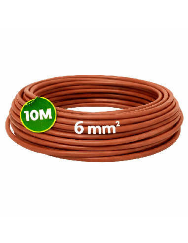 Cable Cobre Libre Halógenos 6mm² Unipolar Marrón 10 Metros