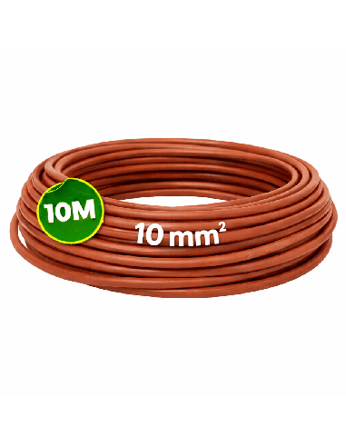 Cable Eléctrico Unipolar 10mm² Libre de Halógenos 10 Metros Marrón
