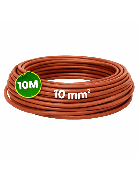 Cable Eléctrico Unipolar 10mm² Libre de Halógenos 10 Metros Marrón
