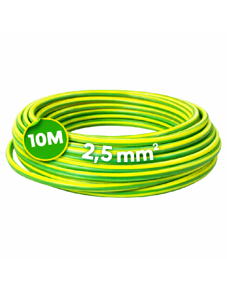 10 Metros Cable Flexible H07Z1-K 2,5mm² Sin Halógenos Amarillo-Verde