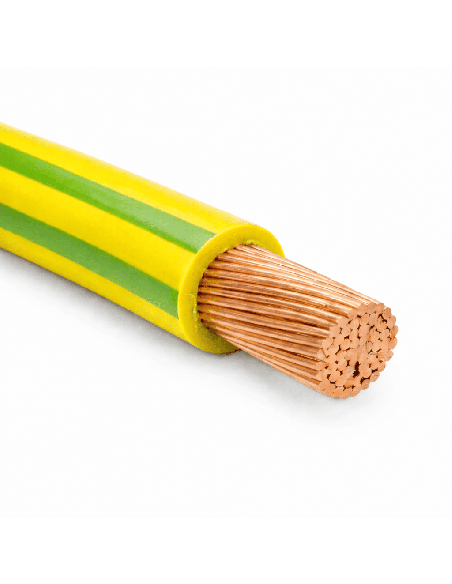 Cable Flexible Eléctrico 4mm² Libre Halógenos Amarillo-Verde 10 Metros