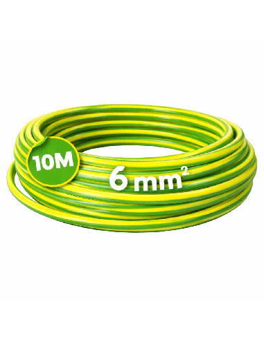Cable Flexible H07Z1-K 6mm² 10 Metros Libre Halógenos Amarillo-Verde