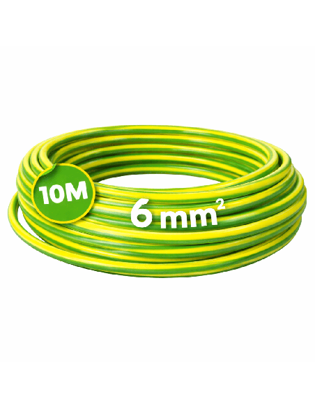 Cable Flexible H07Z1-K 6mm² 10 Metros Libre Halógenos Amarillo-Verde