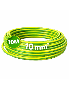 Cable Flexible Cobre 10mm² 10 Metros Sin Halógenos Amarillo-Verde