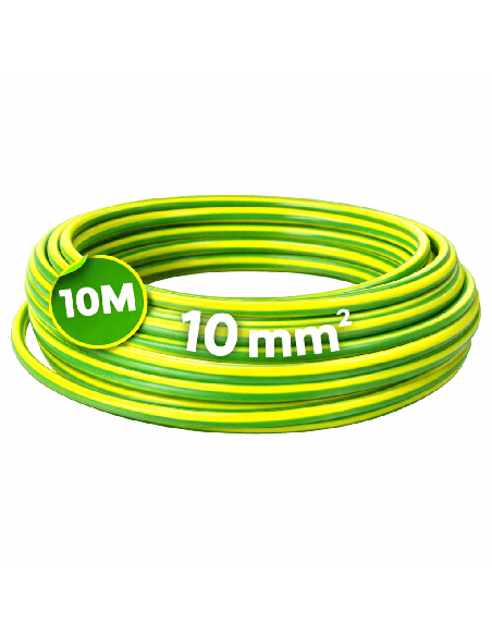 Cable Flexible Cobre 10mm² 10 Metros Sin Halógenos Amarillo-Verde
