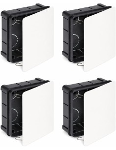 Caja Registro Empotrar 100x100x45 Tapa Garras Ø25 x4