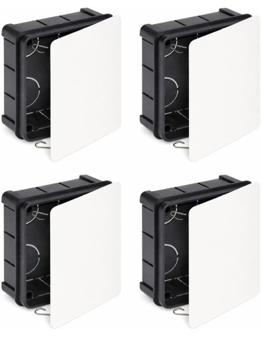 Caja Registro Empotrar 100x100x45 Tapa Garras Ø25 x4