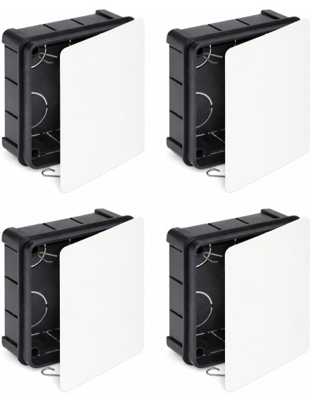 Caja Registro Empotrar 100x100x45 Tapa Garras Ø25 x4