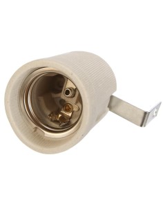 Portalámparas Porcelana E27 Anilla Metálica Vintage Blanco 2