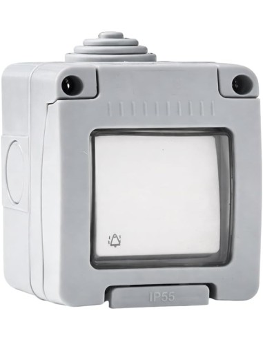 Pulsador Luminoso Estanco Superficie IP55 10A 250V Infantil FAMATEL
