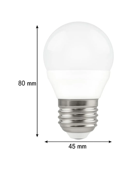 Bombilla LED E27 Esférica 8W G45 Neutra 4000K 780lm 220V 200° MATEL