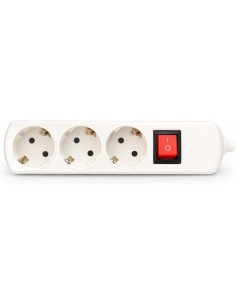 Regleta 3 Enchufes Schuko Pared Interruptor 16A 250V 3680W 2