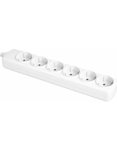 Regleta 6 Enchufes Schuko Pared 16A 250V Blanco Infantil