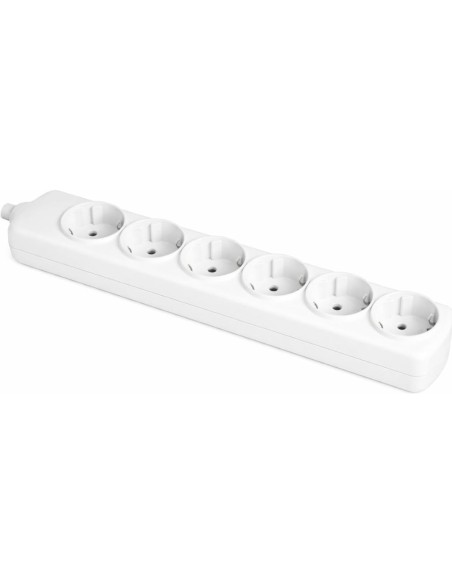 Regleta 6 Enchufes Schuko Pared 16A 250V Blanco Infantil