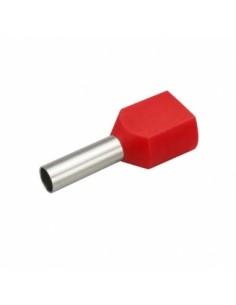 100 Punteras Huecas Dobles Aislantes Rojas 1mm² Crimpado