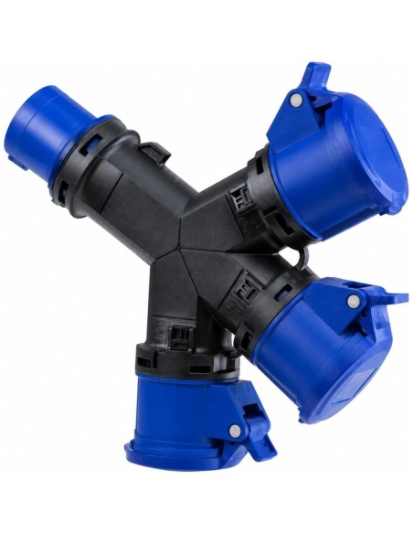 Adaptador CEE Caravana Enchufe Industrial 3 Tomas 2P+T 16A IP54 230V Famatel