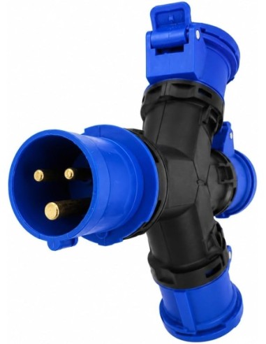 Adaptador CEE Caravana Enchufe Industrial 3 Tomas 2P+T 16A IP54 230V Famatel