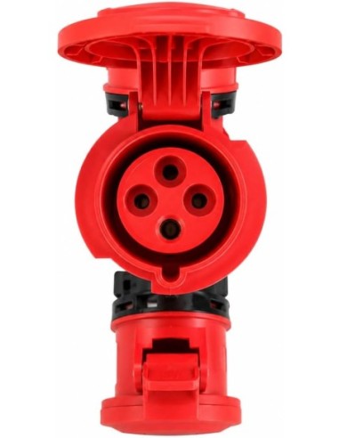Adaptador CEE Caravana Enchufe Industrial 3 Tomas 3P+T 32A IP54 380V Famatel
