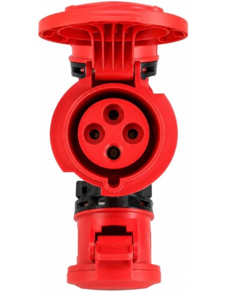 Adaptador CEE Caravana Enchufe Industrial 3 Tomas 3P+T 32A IP54 380V Famatel