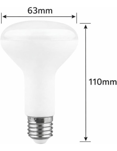 Bombilla LED E27 Reflectora R80 10W Luz Fría 6400K 1000lm Matel