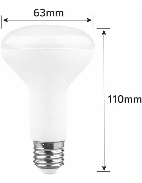 Bombilla LED E27 Reflectora R80 10W Luz Fría 6400K 1000lm Matel