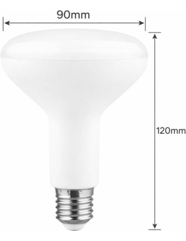 Bombilla LED E27 Reflectora R90 13W Luz Cálida 2700K 1250lm Matel