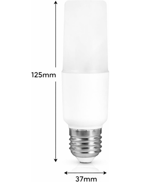 Bombilla LED Tubular E27 T37 10W Luz Fría 6400K 1000lm Matel