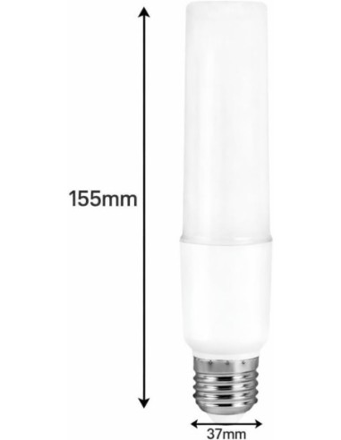 Bombilla LED Tubular E27 T37 12W Luz Fría 6400K 1200lm Matel