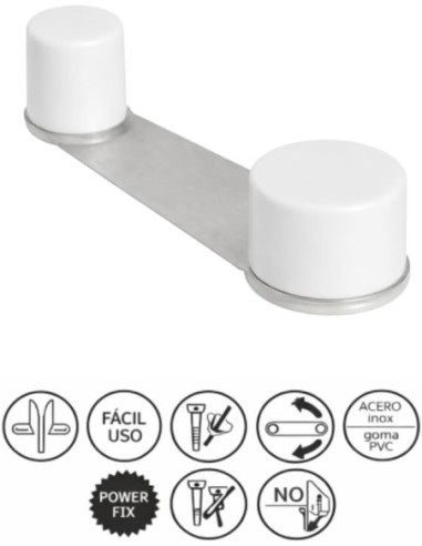 Tope Puerta Suelo Adhesivo Tornillo Blanco 360º