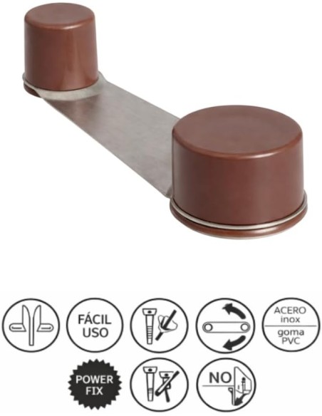 Tope Puerta Suelo Adhesivo Tornillo Marrón 360º