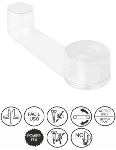 Tope Puerta Suelo Adhesivo Tornillo Transparente 360º