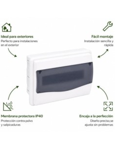 Caja Distribución Empotrar 8 Módulos Puerta Trans IP40 Famatel 2