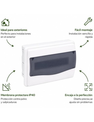 Caja Distribución Empotrar 8 Módulos Puerta Trans IP40 Famatel