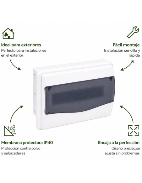 Caja Distribución Empotrar 8 Módulos Puerta Trans IP40 Famatel