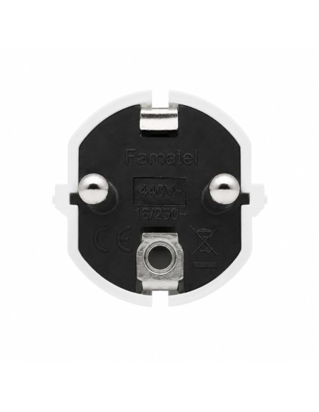 Clavija Enchufe Schuko Blanca 16A 250V IP20 Famatel