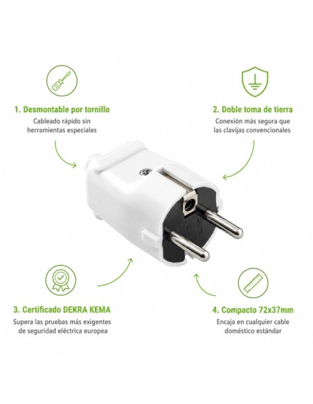 Clavija Enchufe Schuko Blanca 16A 250V IP20 Famatel