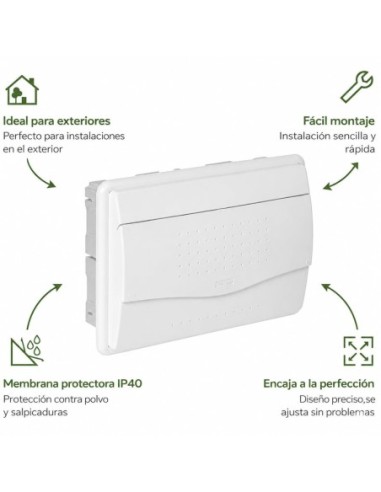 Cuadro Empotrar 12 Módulos Puerta Opaca Gris IP40 Famatel