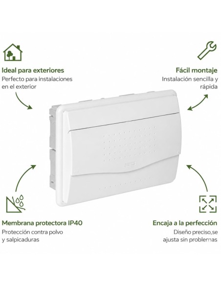 Cuadro Empotrar 12 Módulos Puerta Opaca Gris IP40 Famatel