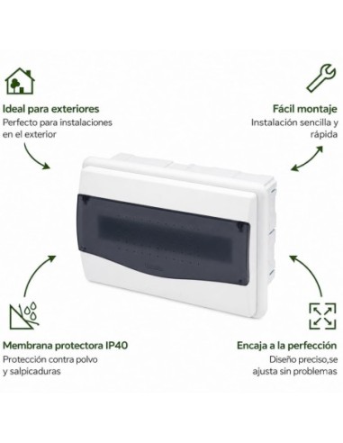 Cuadro Empotrar 12 Módulos Puerta Transparente IP40 Famatel