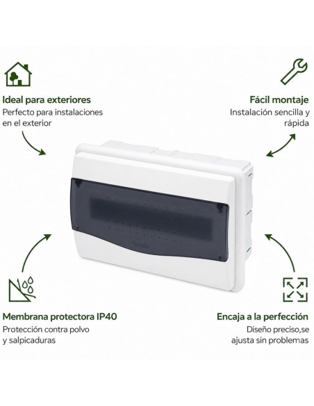 Cuadro Empotrar 12 Módulos Puerta Transparente IP40 Famatel